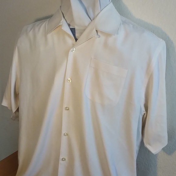 Men's Tommy Bahama TB Button Up Front Silk Shirt - Picture 1 of 6